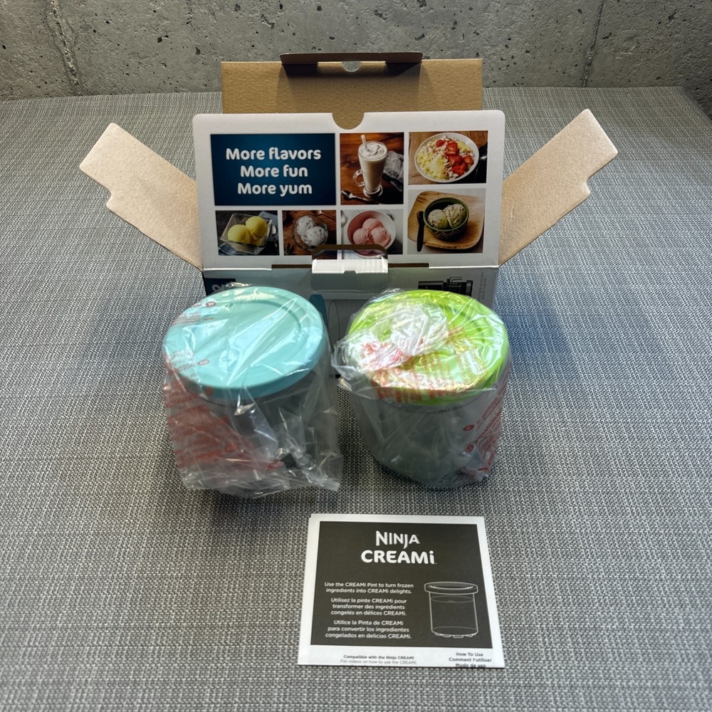 New Ninja Creami Pins and Lids 2 Pack Containers Jars Cups